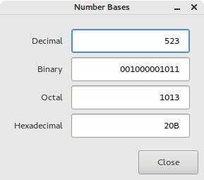 Convert Number Bases Dialog