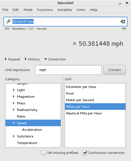 Unit Conversion Dialog